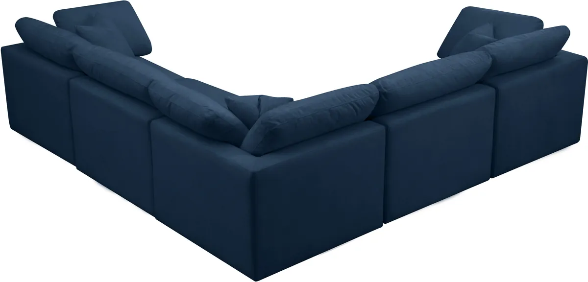 Plush - 5 Piece Modular Corner Sectional - Navy