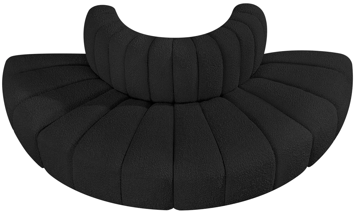Arc - Boucle Fabric 4 Piece Modular Sofa - Black - View 2