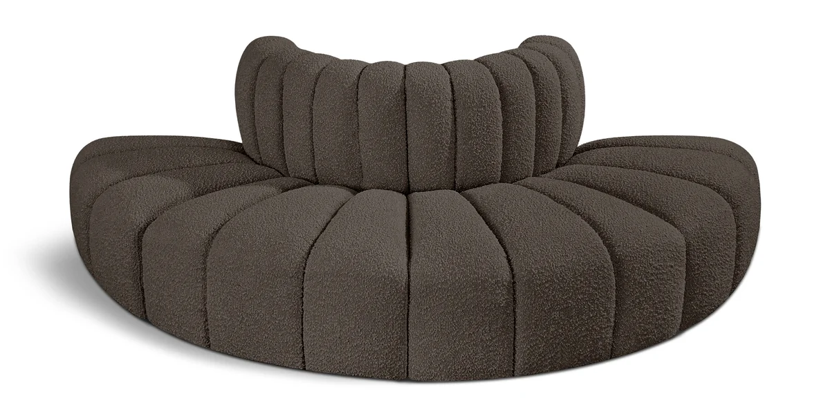 Arc - Boucle Fabric 4 Piece Modular Sofa - Brown
