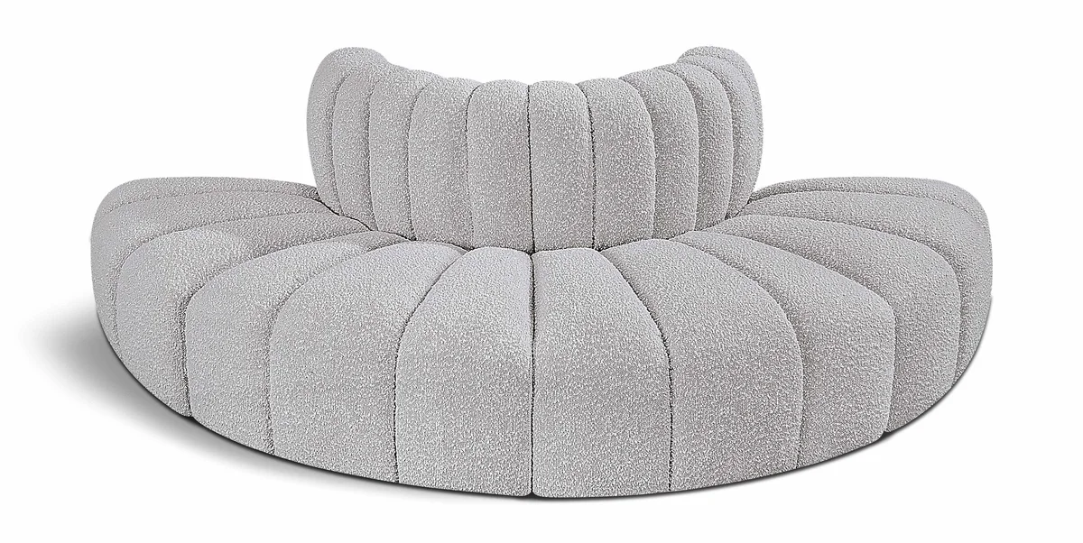 Arc - Boucle Fabric 4 Piece Modular Sofa - Gray
