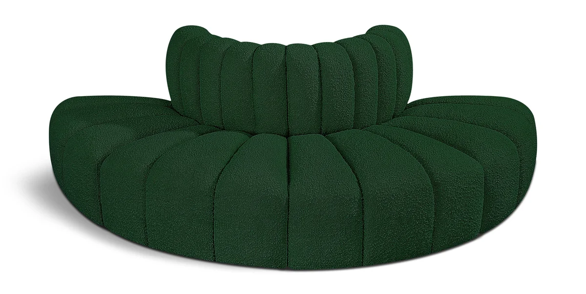 Arc - Boucle Fabric 4 Piece Modular Sofa - Green