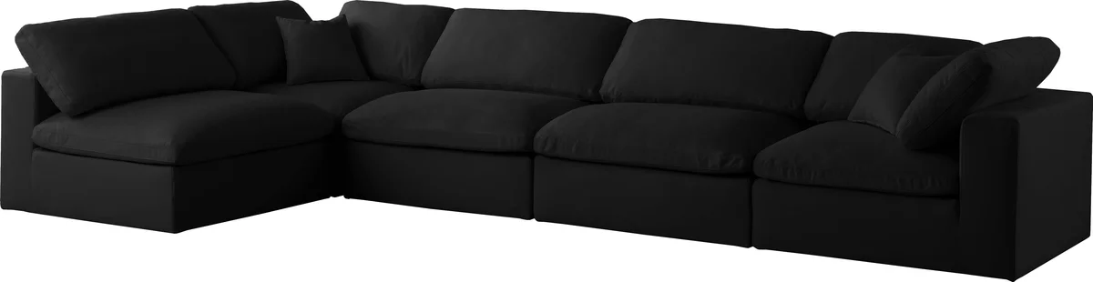 Plush - 5 Piece Modular Sectional - Black - View 2