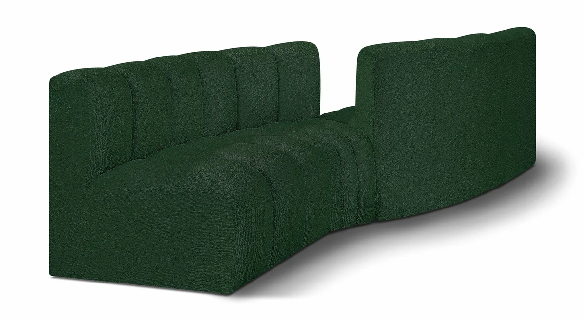 Arc - Boucle Fabric 4 Piece Sofa - Green