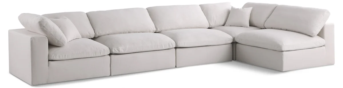 Plush - 5 Piece Modular Sectional - Cream