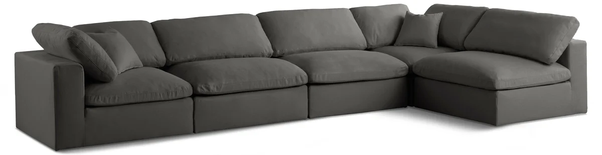 Plush - 5 Piece Modular Sectional - Gray