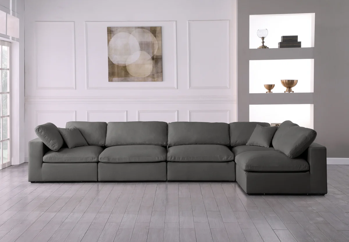 Plush - 5 Piece Modular Sectional - Gray