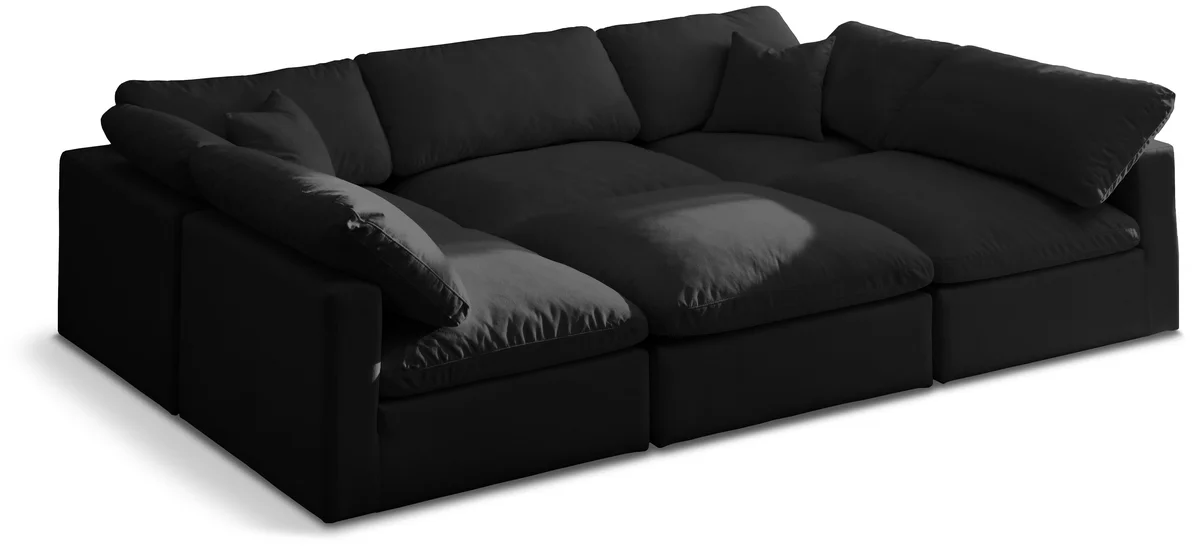Plush - 6 Piece Modular Sectional - Black