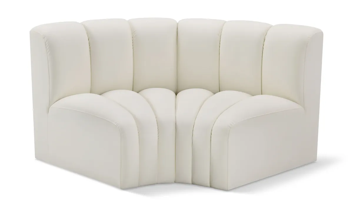 Arc - Faux Leather 2 Piece Modular Sofa - Cream
