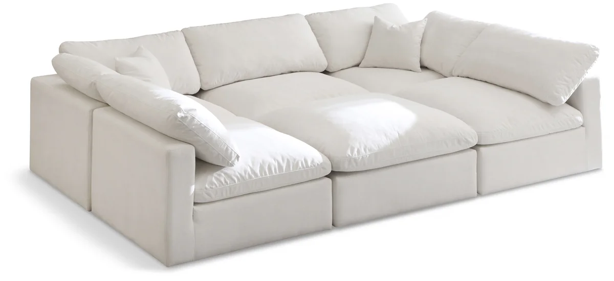 Plush - 6 Piece Modular Sectional - Cream