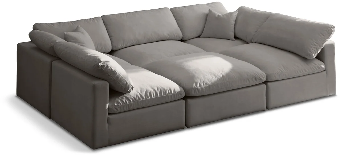 Plush - 6 Piece Modular Sectional - Gray
