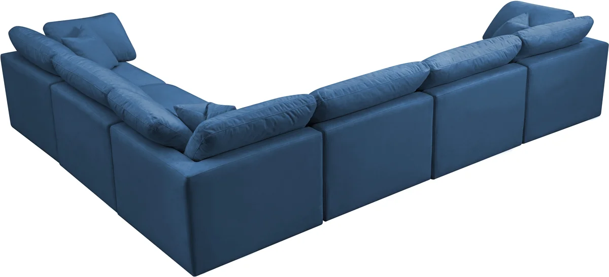 Plush - 6 Piece Modular Corner Sectional - Navy