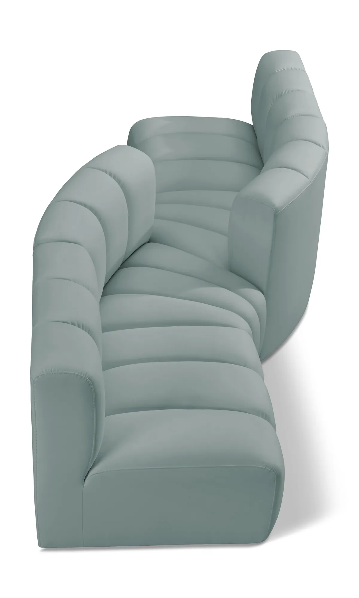 Arc - Faux Leather 4 Piece Sofa - Mint Green