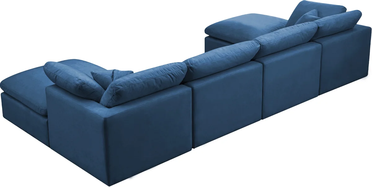 Plush - 6 Piece Modular Double Chaise Sectional - Navy