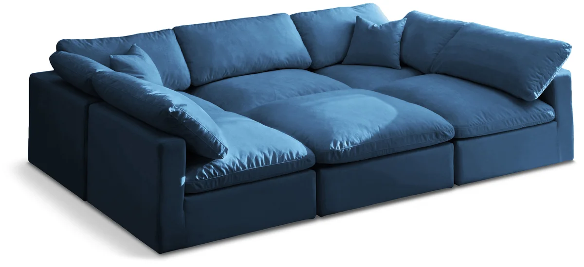 Plush - 6 Piece Modular Sectional - Navy