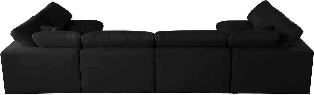 Plush - 6 Piece Modular U-Shaped Sectional - Black