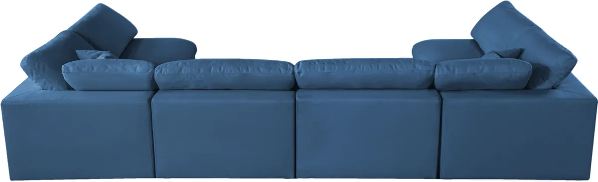 Plush - 6 Piece Modular U-Shaped Sectional - Navy