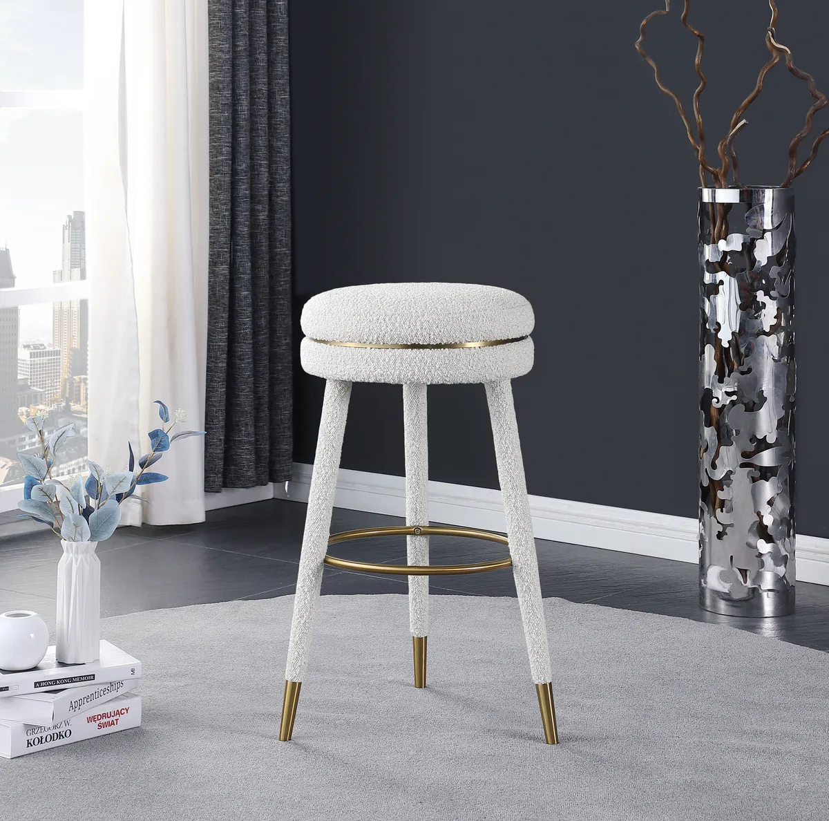 Coral - Bar Stool - Cream - View 2