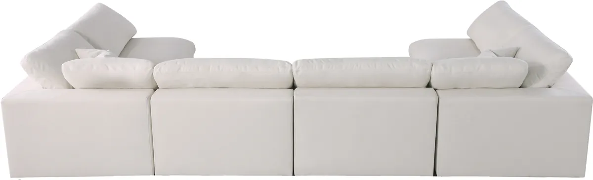 Plush - 6 Piece Modular U-Shaped Sectional - Cream