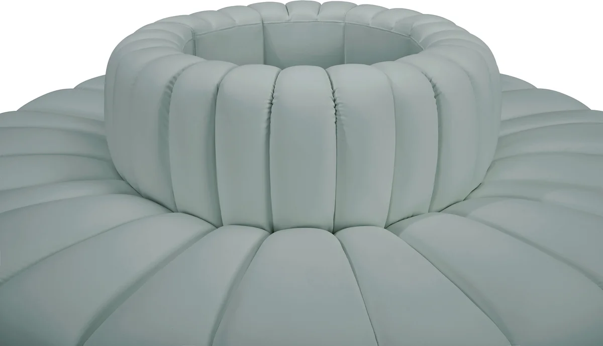Arc - Faux Leather 8 Piece Round Modular Sofa - Mint Green - View 2