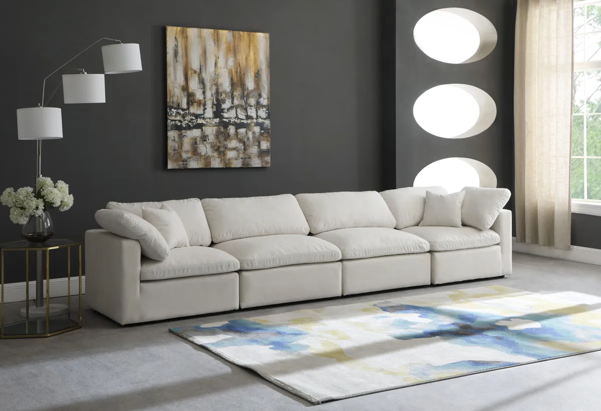 Plush - 4 Seat Modular Sofa - Cream - View 2