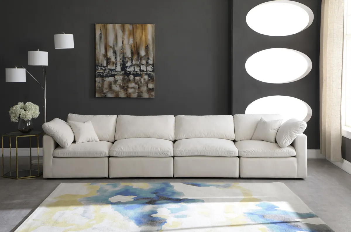 Plush - 4 Seat Modular Sofa - Cream