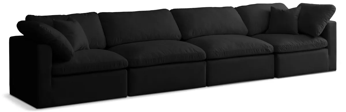 Plush - 4 Seat Modular Sofa - Black