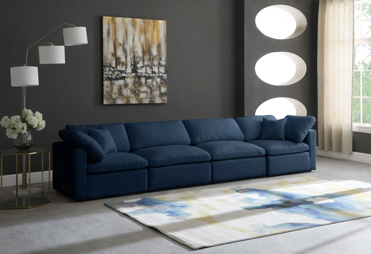 Plush - 4 Seat Modular Sofa - Navy - View 2