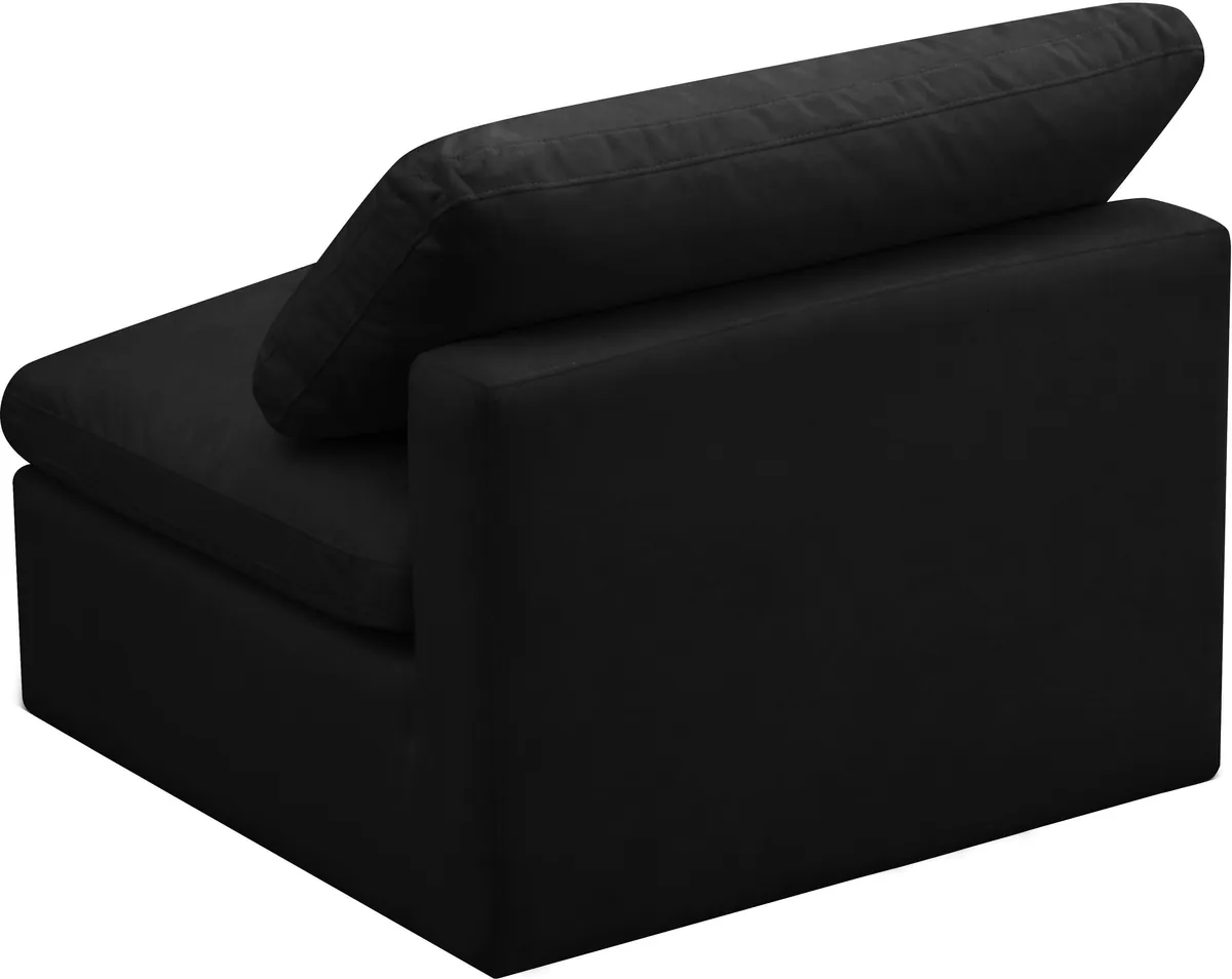 Plush - Armless Chair - Black
