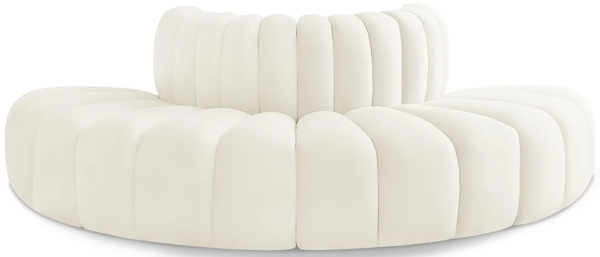 Arc - Velvet 4 Piece Modular Sofa - Cream
