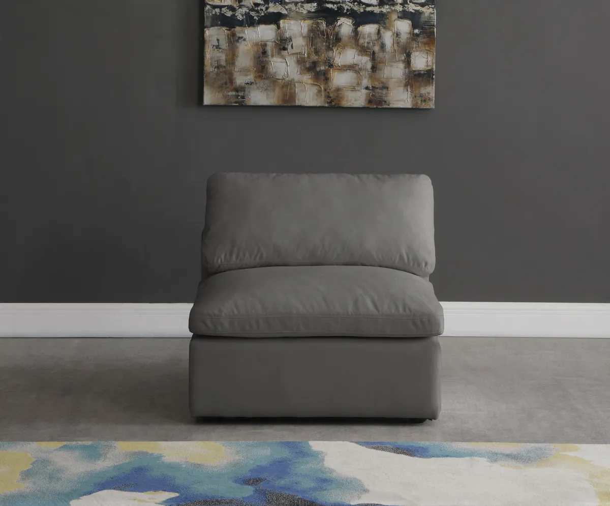 Plush - Armless Chair - Gray