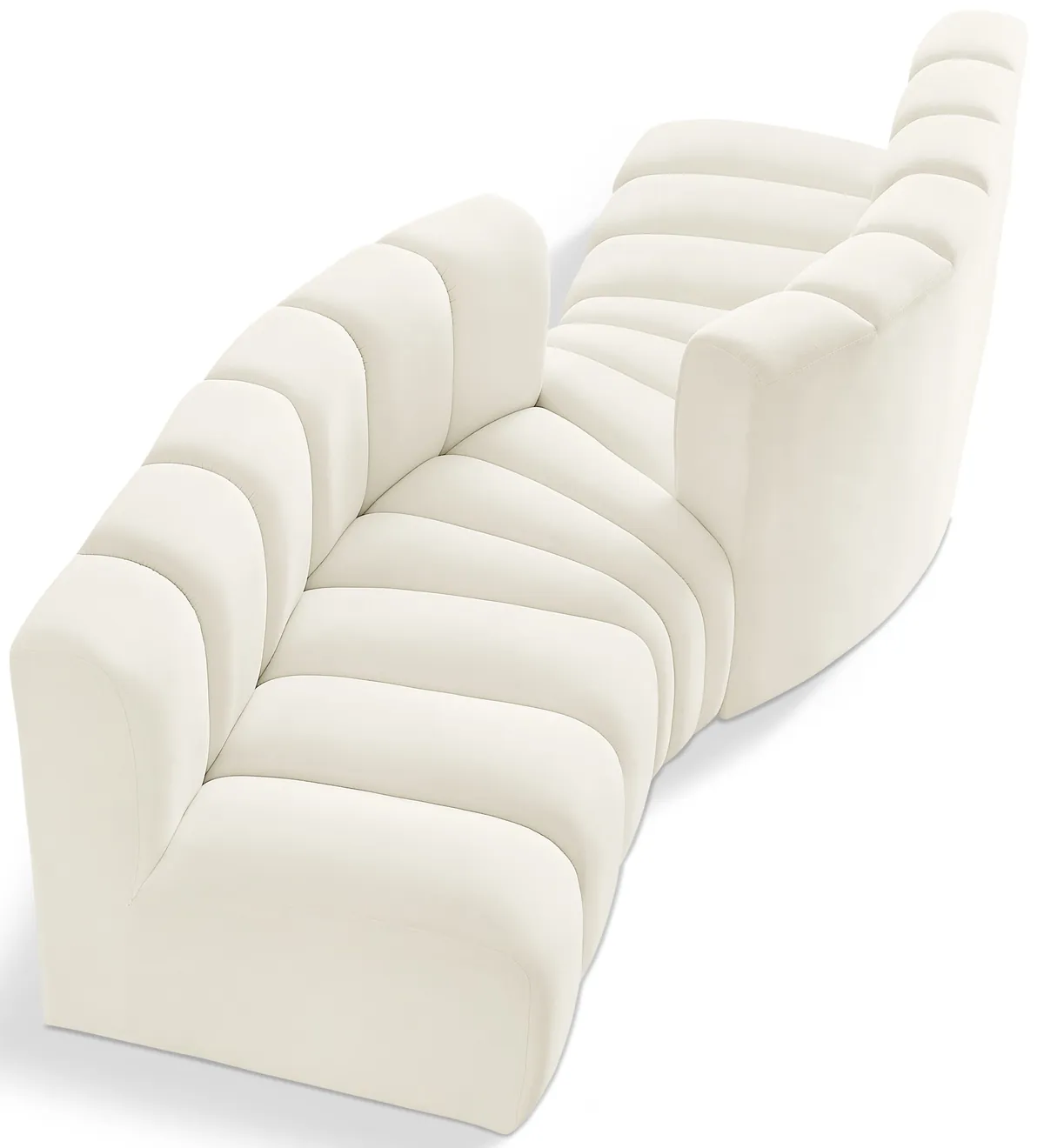 Arc - Velvet 4 Piece Sofa - Cream