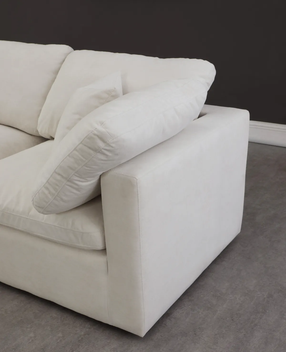 Plush - 3 Seat Modular Armless Sofa - Cream