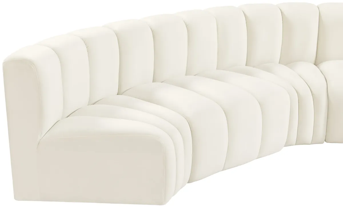 Arc - Velvet 7 Piece Modular Sofa - Cream