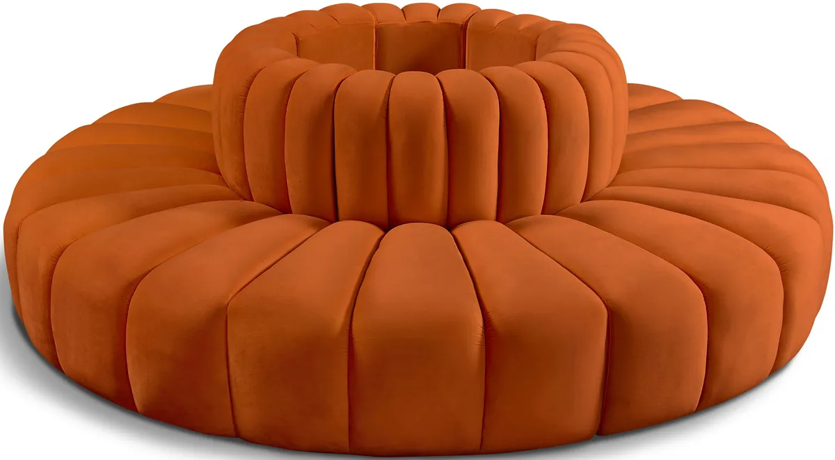 Arc - Velvet 8 Piece Round Modular Sofa - Cognac