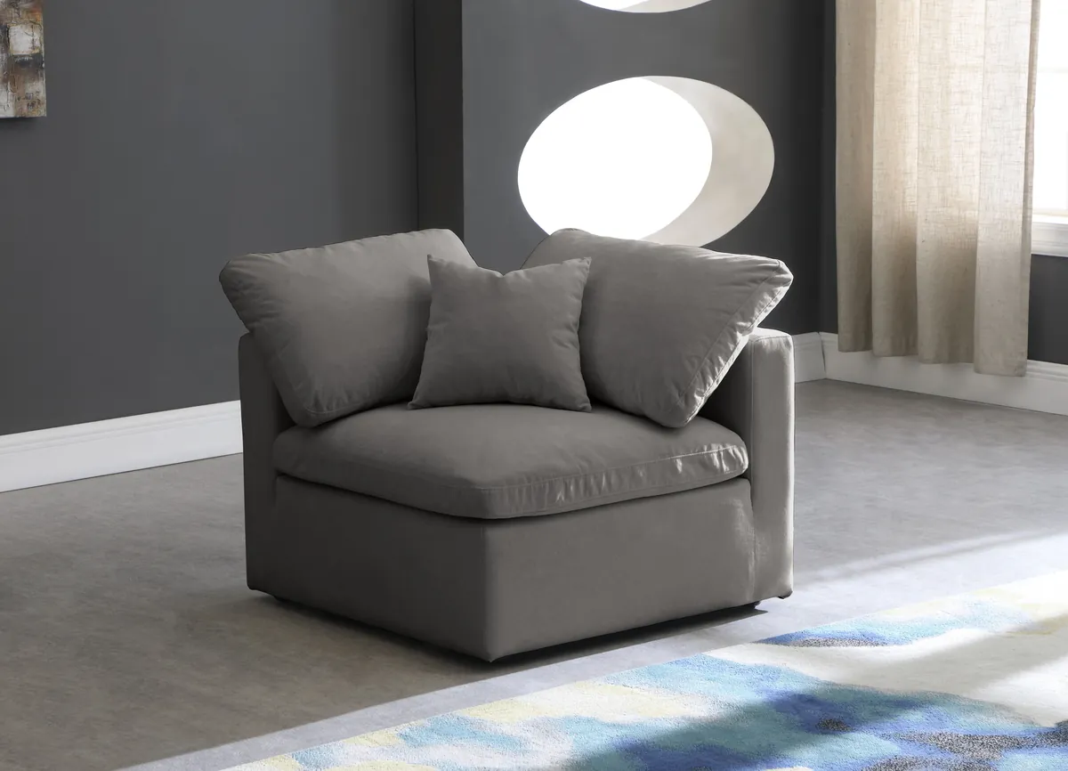 Plush - Corner Chair - Gray - View 2
