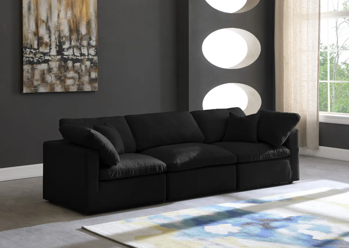 Plush - 3 Seat Modular Sofa - Black - View 2