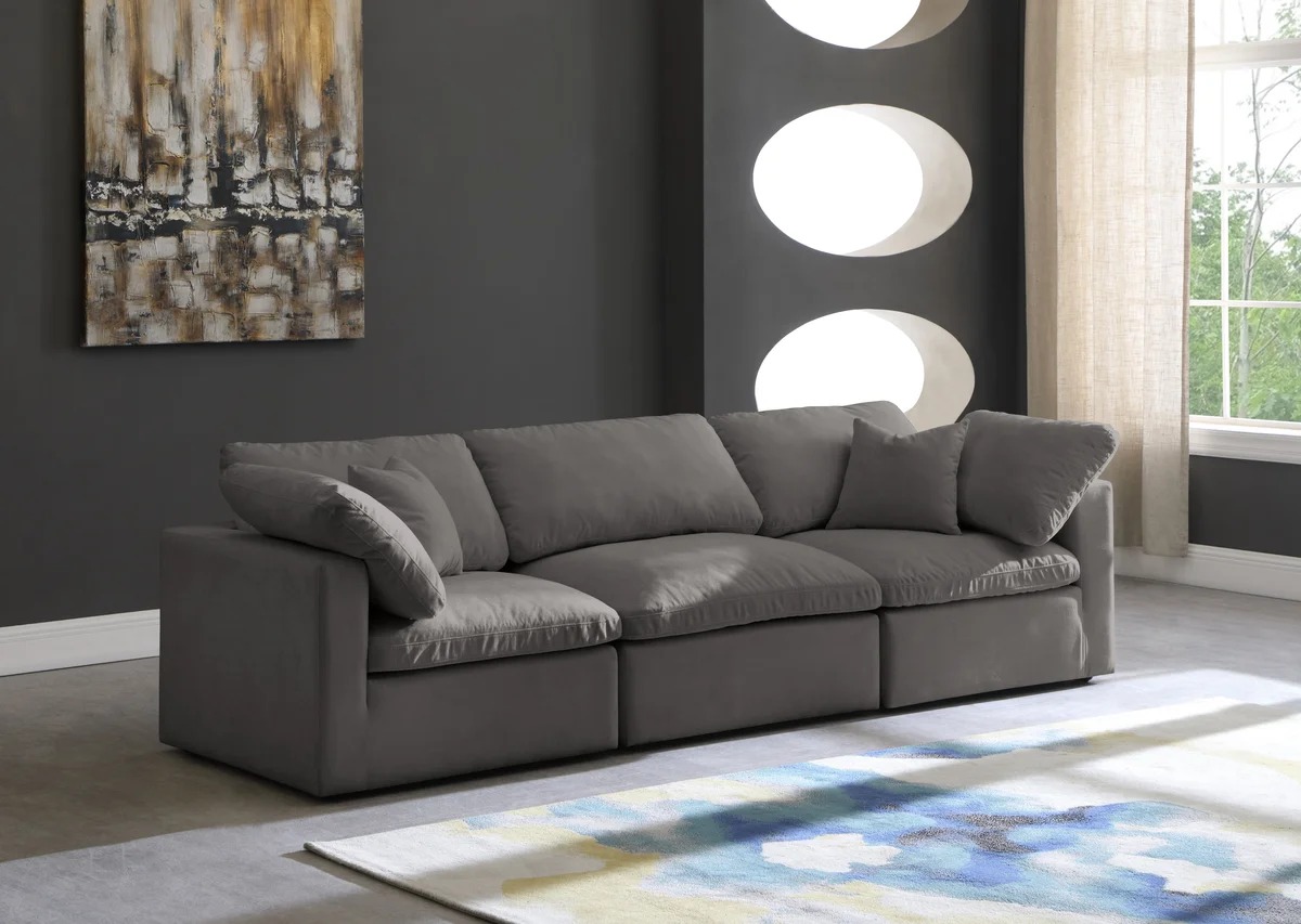 Plush - 3 Seat Modular Sofa - Gray - View 2