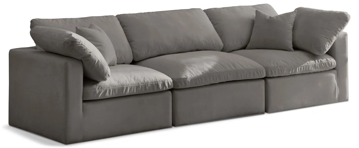 Plush - 3 Seat Modular Sofa - Gray