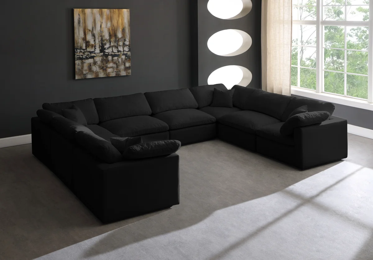 Plush - 8 Piece Modular Sectional - Black - View 2