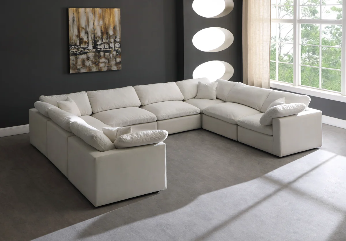 Plush - 8 Piece Modular Sectional - Cream - View 2