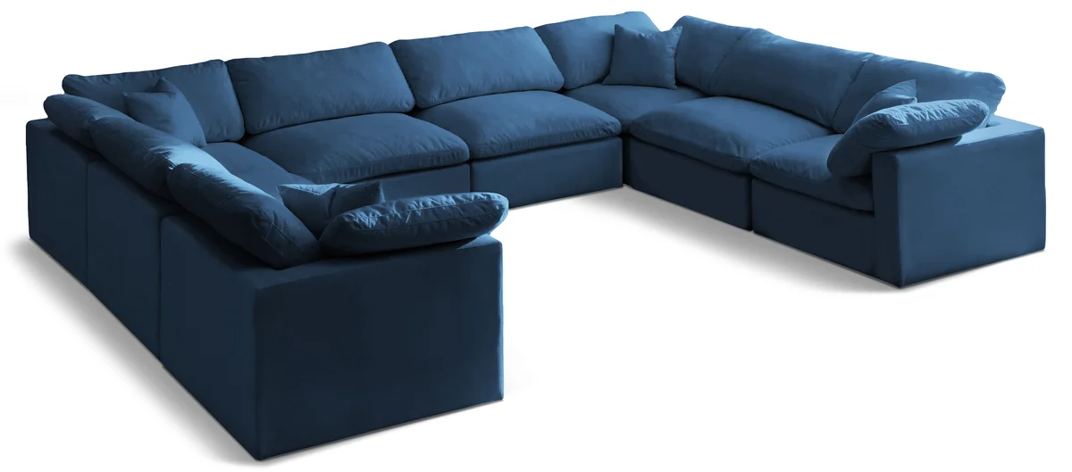 Plush - 8 Piece Modular Sectional - Navy