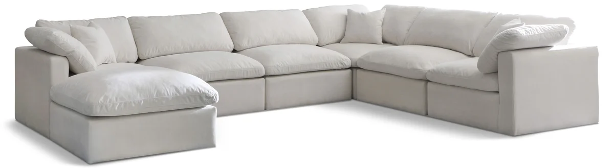 Plush - 7 Piece Modular Sectional - Cream