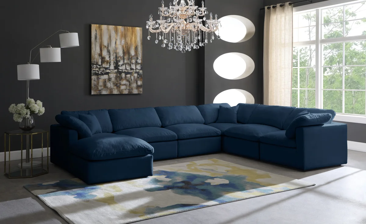 Plush - 7 Piece Modular Sectional - Navy - View 2