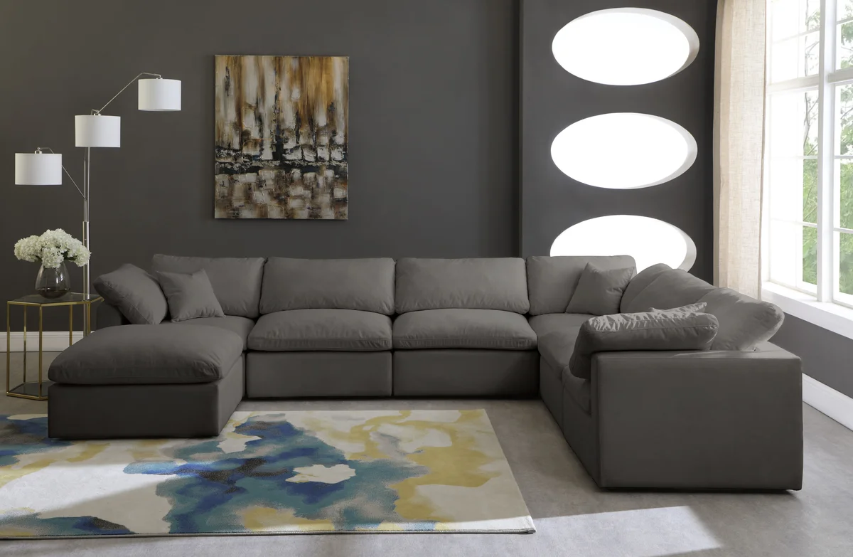 Plush - 7 Piece Modular Sectional - Gray
