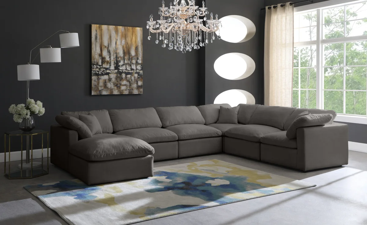 Plush - 7 Piece Modular Sectional - Gray - View 2