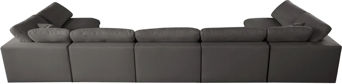 Plush - 7 Piece Modular U-Shaped Sectional - Gray