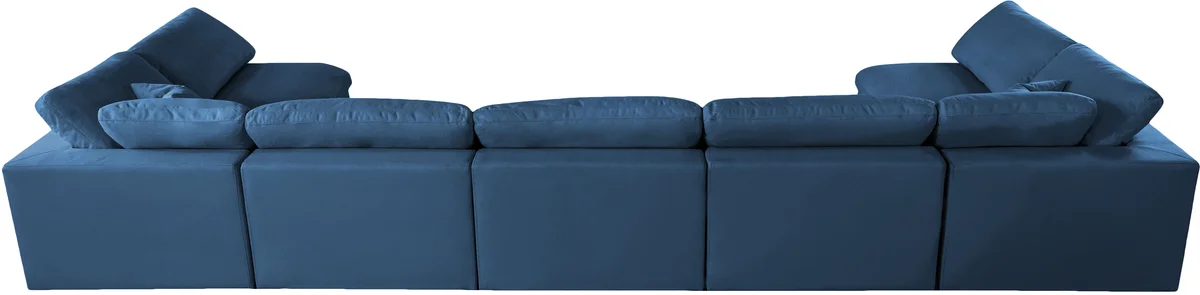 Plush - 7 Piece Modular U-Shaped Sectional - Navy