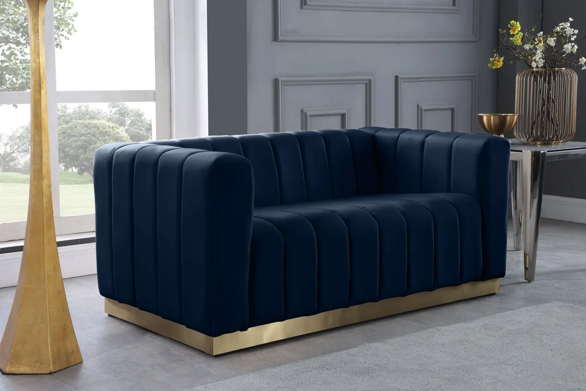 Marlon - Loveseat - Navy - View 2