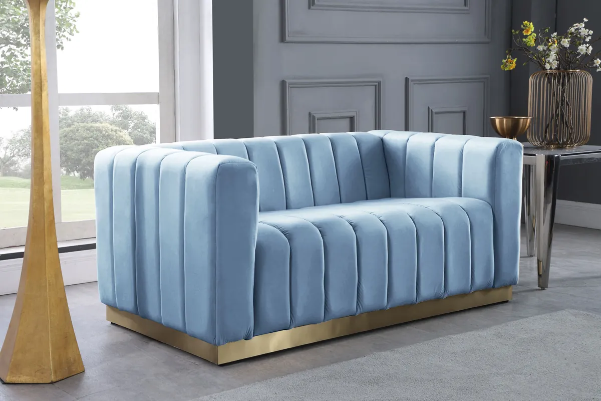 Marlon - Loveseat - Sky Blue - View 2
