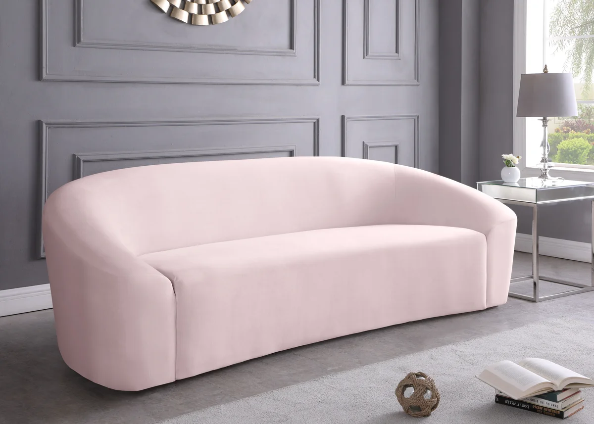 Riley - Velvet Sofa - Pink - View 2